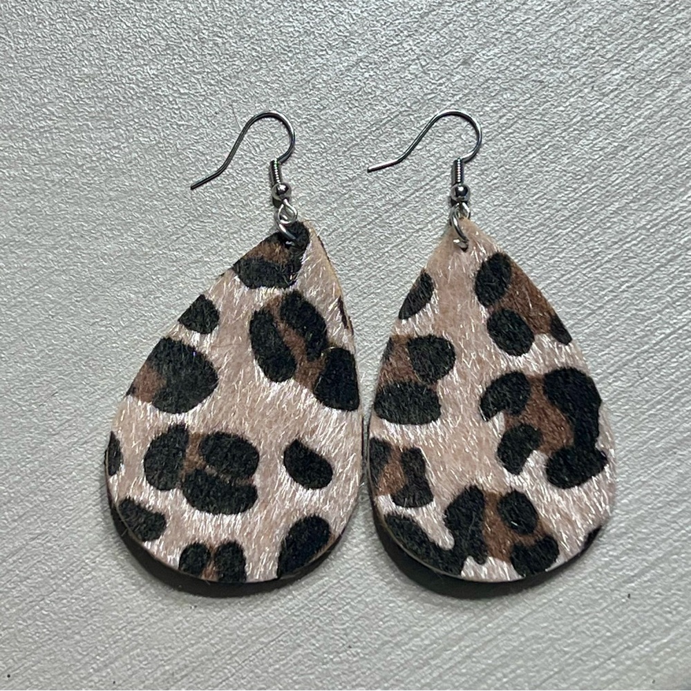 Wild Elegance Handmade Leopard Teardrop Earrings